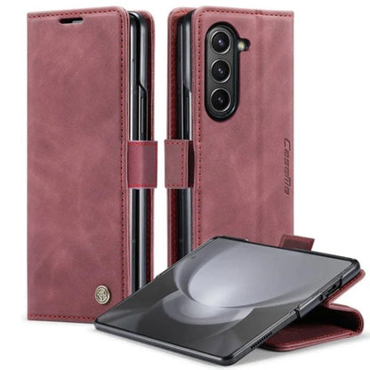 [FREE SHIPPING] CASEME RETRO LEATHER CASE FOR SAMSUNG Z FOLD 4 BOOK STYLE FLIP WALLET MAGNETIC COVER CARD SLOTS CASE FOR SAMSUNG Z-FOLD 4