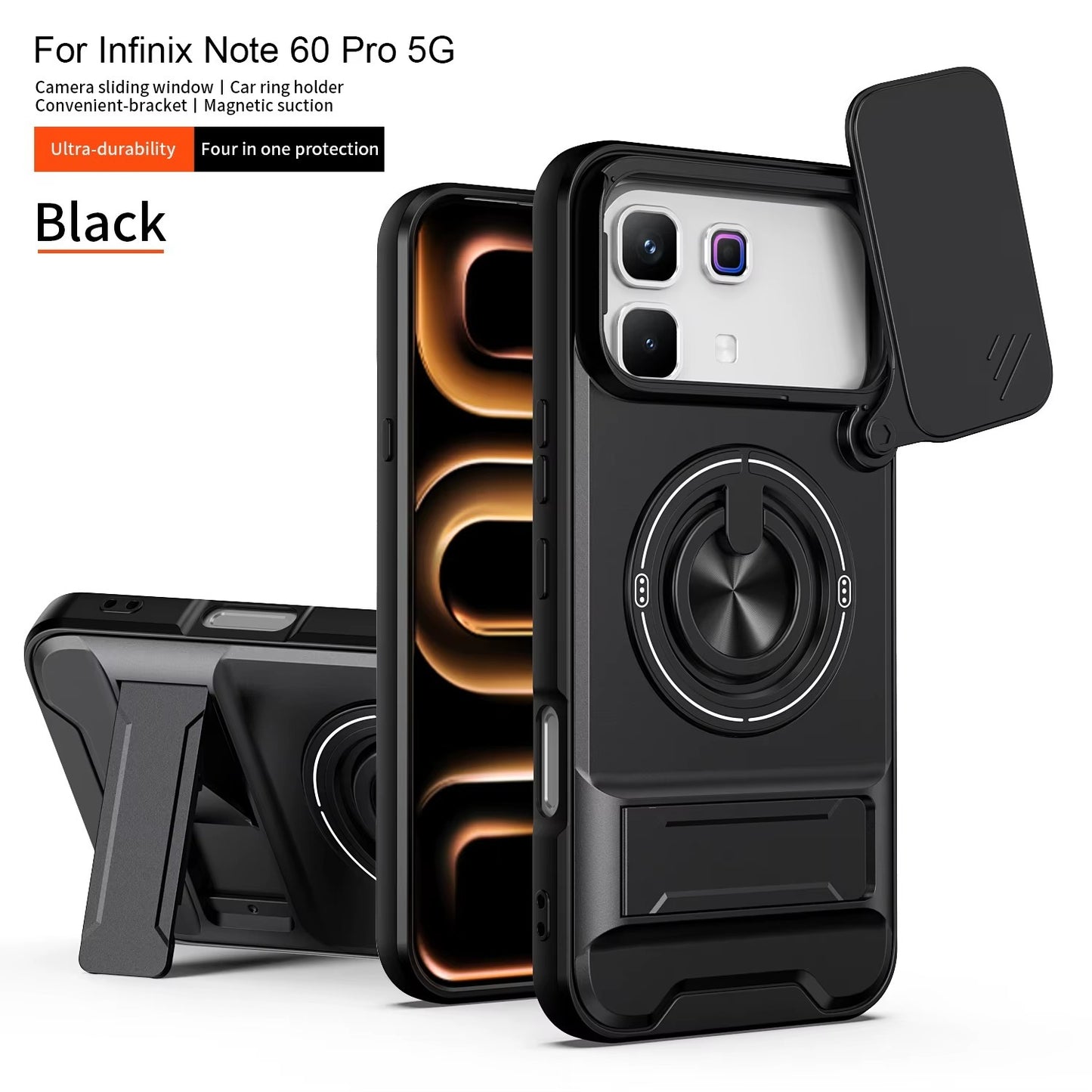 (Free Shipping )Camera Guard Kickstand Case for Infinix Note 60