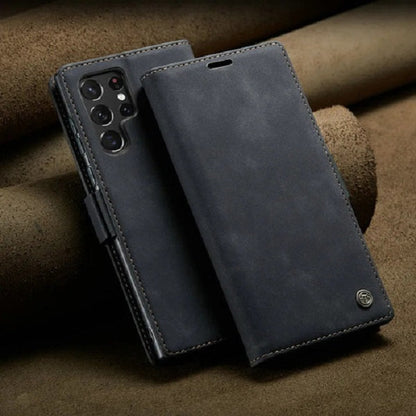 [FREE SHIPPING] CaseMe Retro Leather Case For Samsung S23 Ultra Book Style Flip Wallet Magnetic Cover Card Slots Case For Samsung S23 Ultra