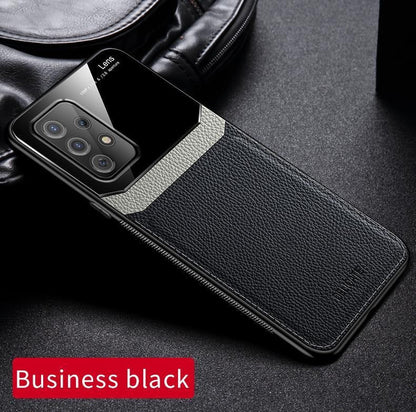 free-shipping-luxury-slim-leather-case-lens-shockproof-backcover-for-samsung-a32-black