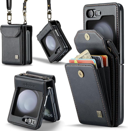 [FREE SHIPPING ]FLIP LEATHER WALLET CASE FOR SAMSUNG Z FLIP 7