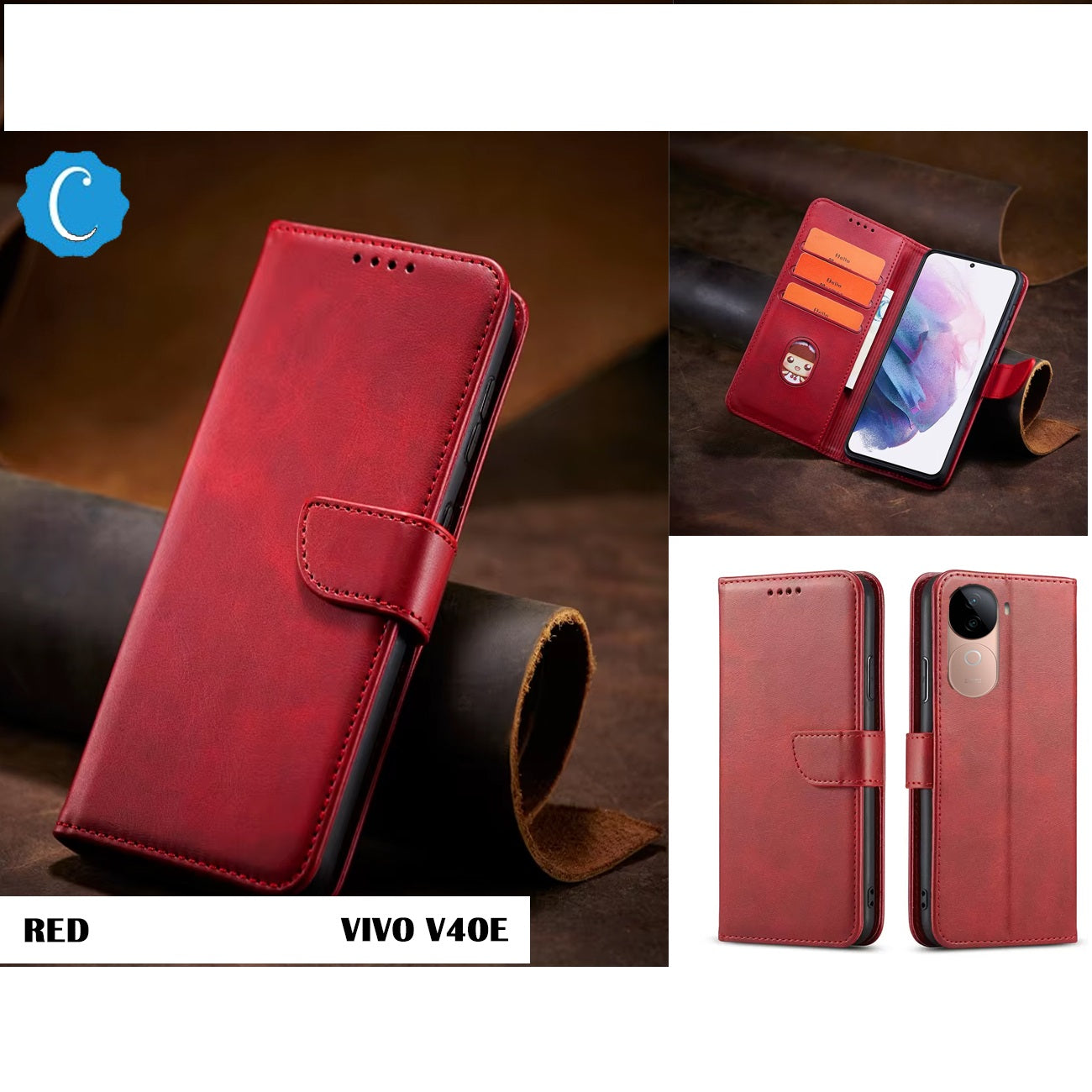 [FREE SHIPPING] BOOKLETLEATHER CASE FOR VIVO V40E