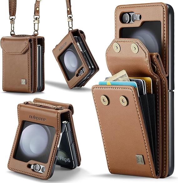 [FREE SHIPPING ]FLIP LEATHER WALLET CASE FOR SAMSUNG Z FLIP 6