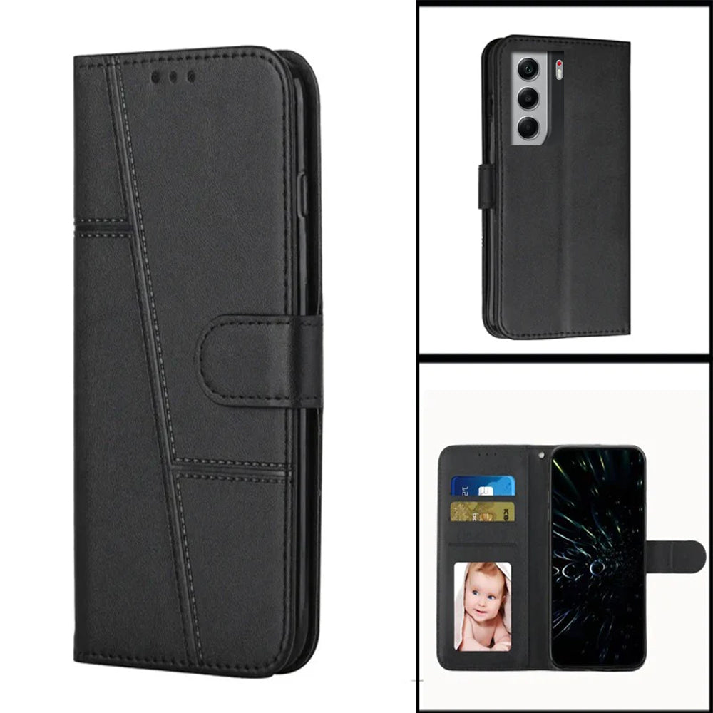 [FREE SHIPPING] RETRO BOOKLET PU LEATHER WALLET CASE FOR TECNO CAMON 40/CAMON 40 PRO