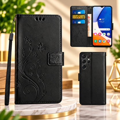 [FREE SHIPPING] BUTTERFLY FLOWER LEATHER FLIP WALLET CASE FOR SAMSUNG S22 ULTRA