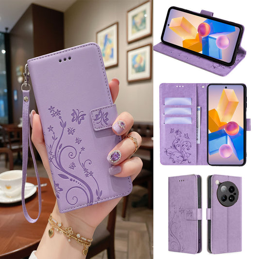 [FREE SHIPPING] BUTTERFLY FLOWER LEATHER FLIP WALLET CASE FOR INFINIX ZERO 40