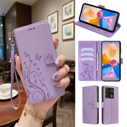 [FREE SHIPPING] BUTTERFLY FLOWER LEATHER FLIP WALLET CASE FOR INFINIX NOTE 30 PRO