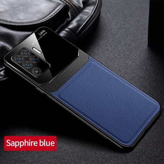 [ FREE SHIPPING] Luxury Slim Leather Case Lens Shockproof BackCover for Oppo F19 Pro