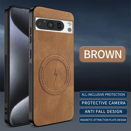 [FREE SHIPPING] SLIM MAGSAFE LEATHER CASE FOR GOOGLE PIXEL 8 PRO