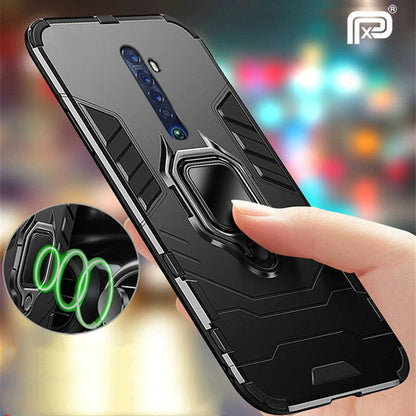 [FREE SHIPPING] Armor Shockproof (With Ring Holder) Full Protection Case For Oppo Reno 2z - Black