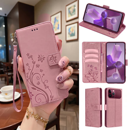 [FREE SHIPPING] BUTTERFLY FLOWER LEATHER FLIP WALLET CASE FOR IPHONE 18 PRO MAX