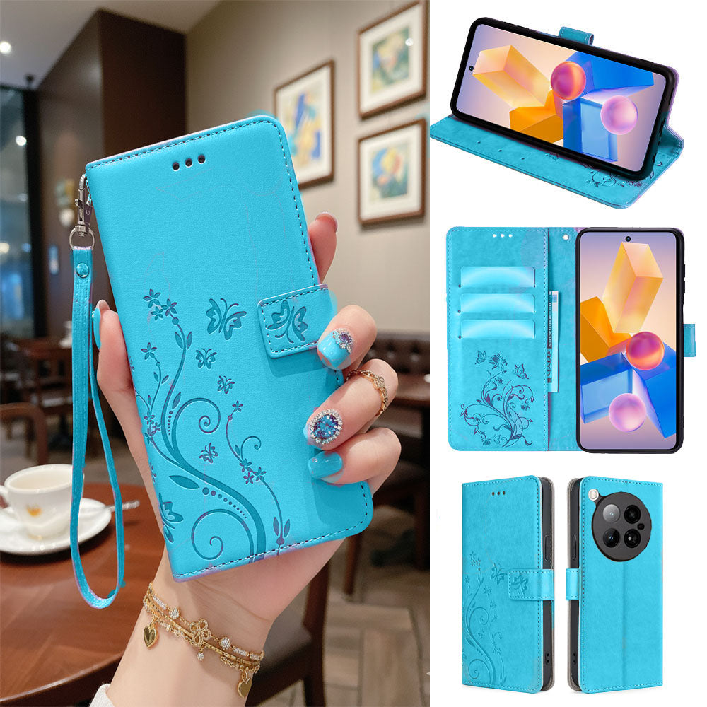 [FREE SHIPPING] BUTTERFLY FLOWER LEATHER FLIP WALLET CASE FOR INFINIX ZERO 40