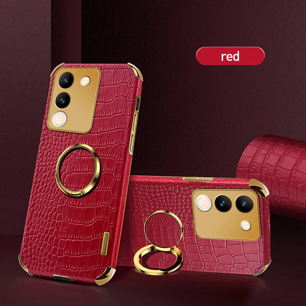 [ FREE SHIPPING] Crocodile Pattern Leather Case For Vivo V29e