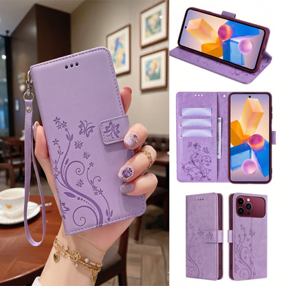 [FREE SHIPPING] BUTTERFLY FLOWER LEATHER FLIP WALLET CASE FOR IPHONE 18 PRO MAX