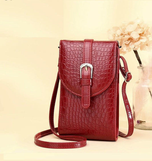 Crocodile Mini Cell Phone Handbag Case Shoulder Bag Pouch Purse Wallet