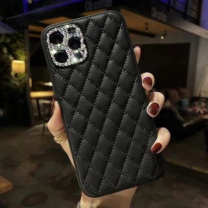 [ FREE SHIPPING] Diamond Camera Lens hard leather Phone Case For apple iPhone 13 Pro