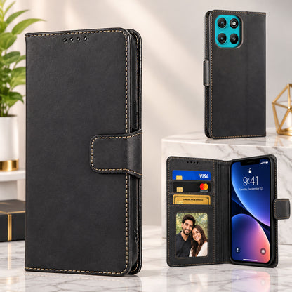 [FREE SHIPPING] LEATHER FLIP CASE FOR MOTOROLA MOTO G57 POWER/ G67 POWER / G100/ G100S