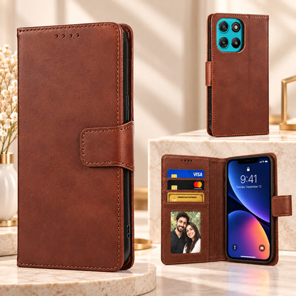 [FREE SHIPPING] LEATHER FLIP CASE FOR MOTOROLA MOTO G57 POWER/ G67 POWER / G100/ G100S