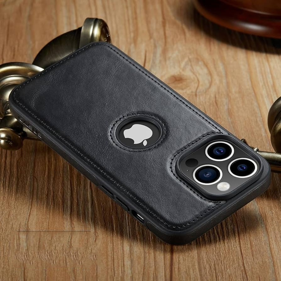 [ FREE SHIPPING] Leather Logo Cut Back Case For  Iphone 16 Pro Max