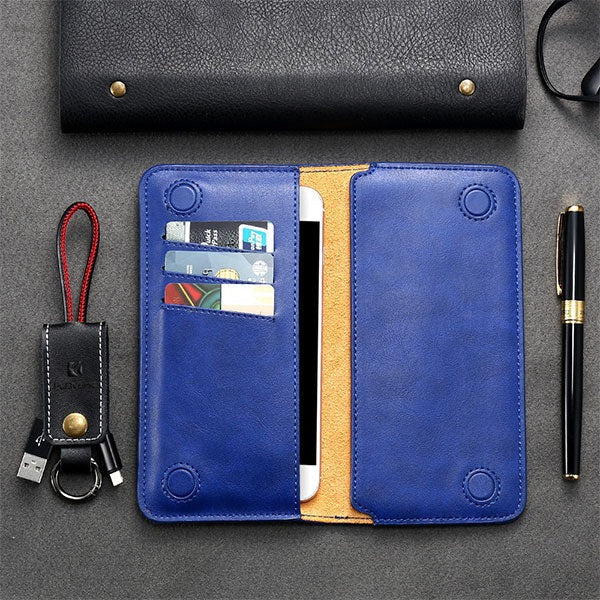 [ FREE SHIPPING] long leather wallet for money and card holding mobile pouch
