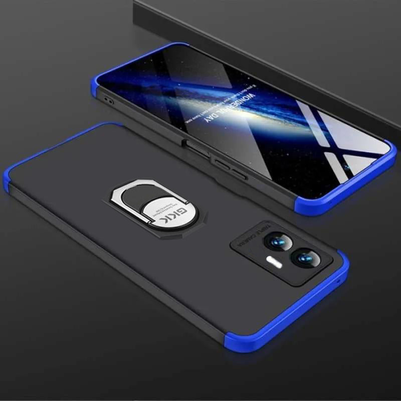 [ FREE SHIPPING] Vivo Y55- Gkk Original Shock Proof Full Protection Cover 360 With Ring Holder - Red & Black