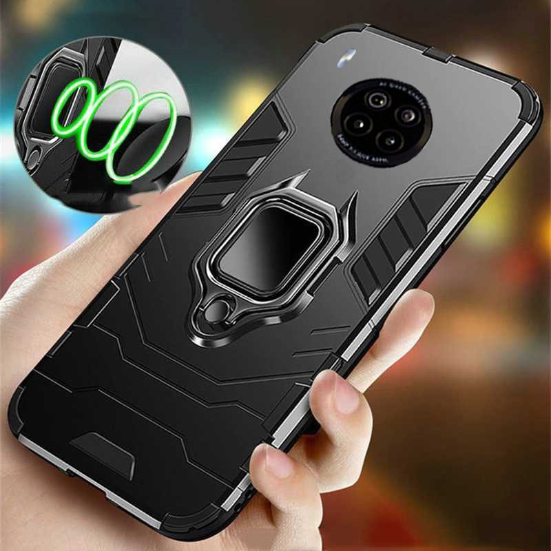 [FREE SHIPPING] Armor Shockproof (With Ring Holder) Full Protection Case For Huawei Y9a - Black